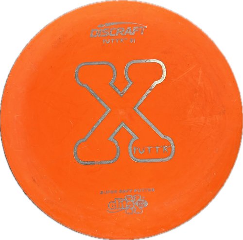 Vist Large View of Product Image Which is Used Discraft X PUTTER Disc Golf Putter Orange