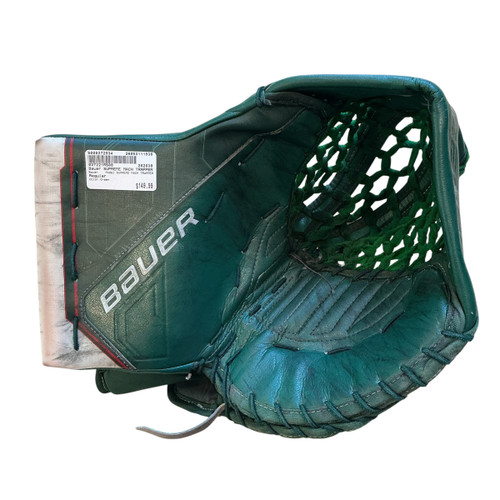 Vist Large View of Product Image Which is Used Bauer SUPREME MACH TRAPPER Senior Goalie Catcher Green