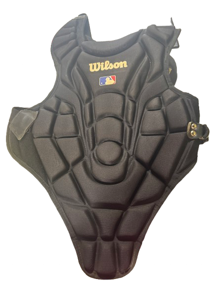 Vist Large View of Product Image Which is Used Wilson WILSON CHEST PROTECTOR Catchers Chest Protector Black Youth
