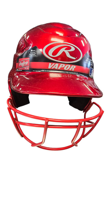 Vist Large View of Product Image Which is Used Rawlings BATTING HELMET Batting Helmet w/Mask Red MD