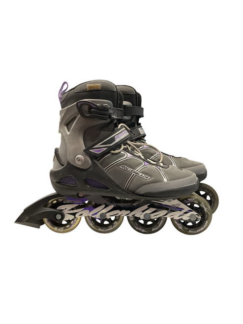 Vist Large View of Product Image Which is Used Rollerblade MACROBLADE 84 ALU W SZ 10 Senior Rec Fitness Skates Grey Senior 10