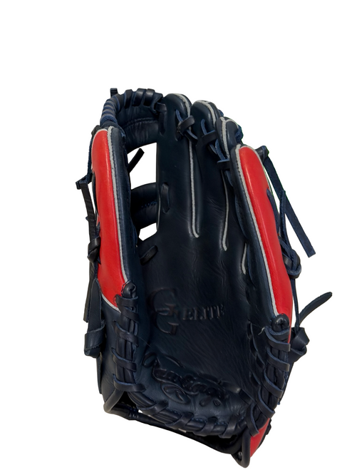 Vist Large View of Product Image Which is New Rawlings GG ELITE GGE1125N Leather Baseball Glove RH Throw Navy Blue 11 1/4"