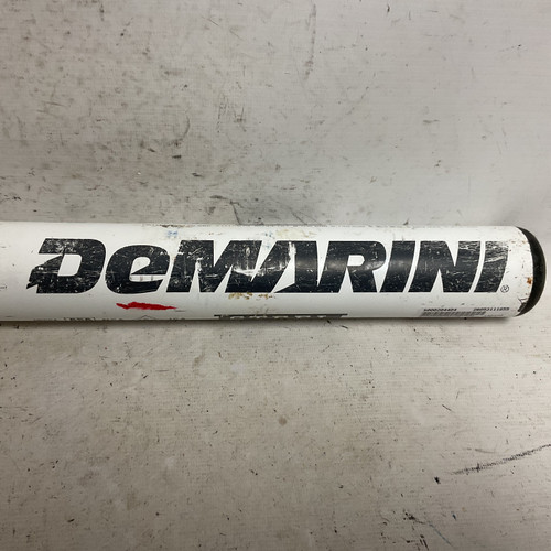 Vist Large View of Product Image Which is Used Demarini STEEL SINGLEWALL Slowpitch Bat White And Grey 34"