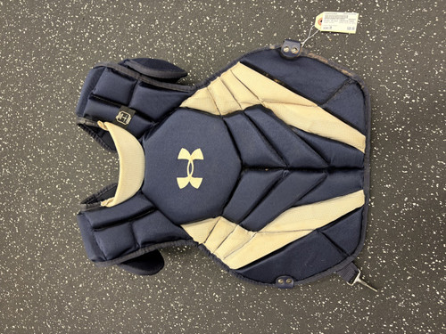 Vist Large View of Product Image Which is Used Under Armour UACPCC4-SRVS Catchers Chest Protector Navy Blue Junior
