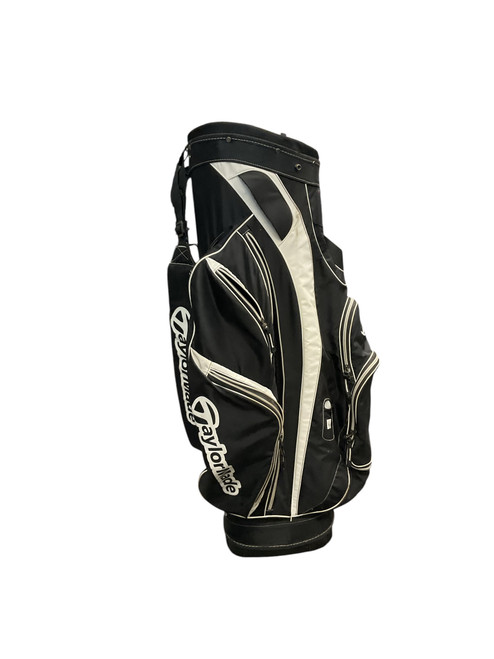 Vist Large View of Product Image Which is Used Taylormade 14 CAVITY CART BAG Mens Cart Bag Black And White