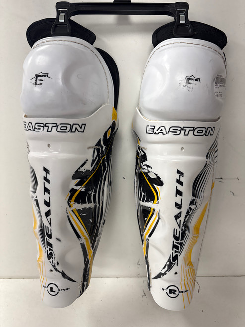 Vist Large View of Product Image Which is Used Easton STEALTH Junior Shin Guards White 13"