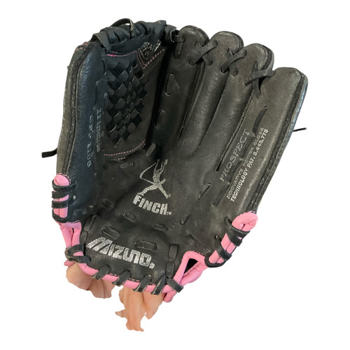 Vist Large View of Product Image Which is Used Mizuno FINCH BB/SB Glove RH Throw Black 11"