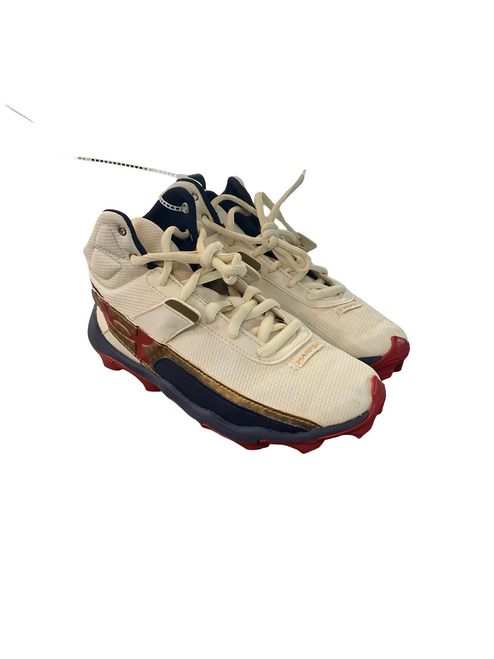 Vist Large View of Product Image Which is Used Under Armour USA BB/SB Cleats White Junior 04