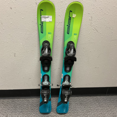 Vist Large View of Product Image Which is Used Elan PINBALL Boys DH Ski/Binding Green And Royal Blue 80 cm