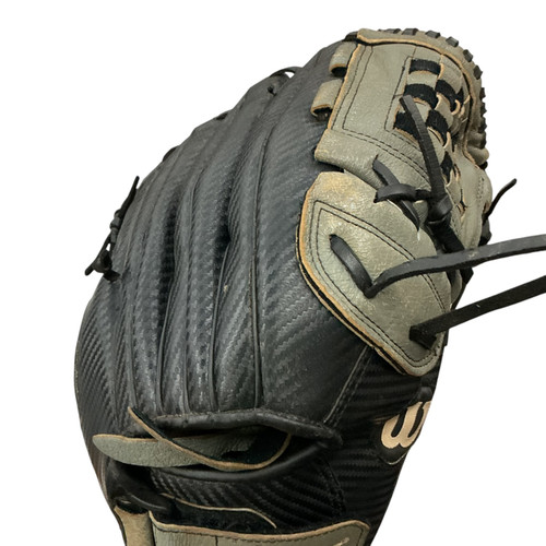Vist Large View of Product Image Which is Used Wilson A360 BB/SB Glove RH Throw Black 12 1/2"