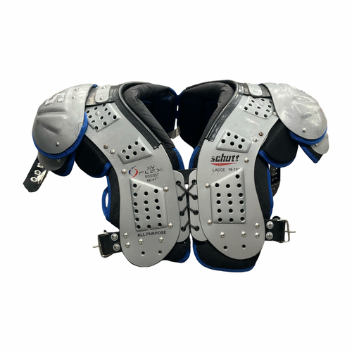 Vist Large View of Product Image Which is Used Schutt XV FLEX FB Shoulder Pads Grey Adult LG