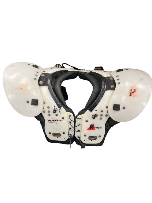 Vist Large View of Product Image Which is Used Riddell WARRIOR FB Shoulder Pads White MD
