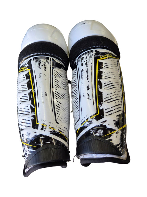 Vist Large View of Product Image Which is Used CCM CLASSIC PRO SG 15INCH Senior Shin Guards White 15"
