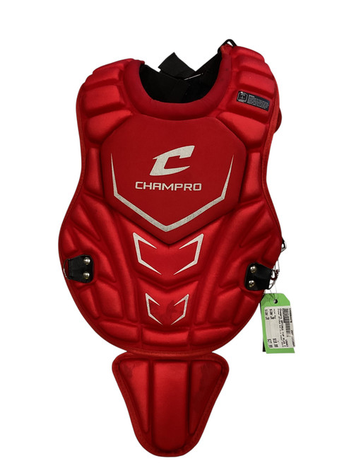 Vist Large View of Product Image Which is Used Champro OPTIMUS MVP PLUS CHEST PROTECTOR Catchers Chest Protector Red Junior