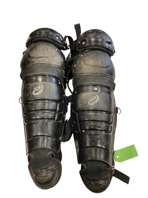 Vist Large View of Product Image Which is Used P BLACK SHINGUARDS Catchers Leg Guards Black Adult