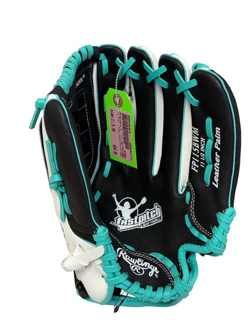 Vist Large View of Product Image Which is New Rawlings FASTPITCH FP115BWM Fastpitch Softball Glove RH Throw Black 11 1/2" - No Tags