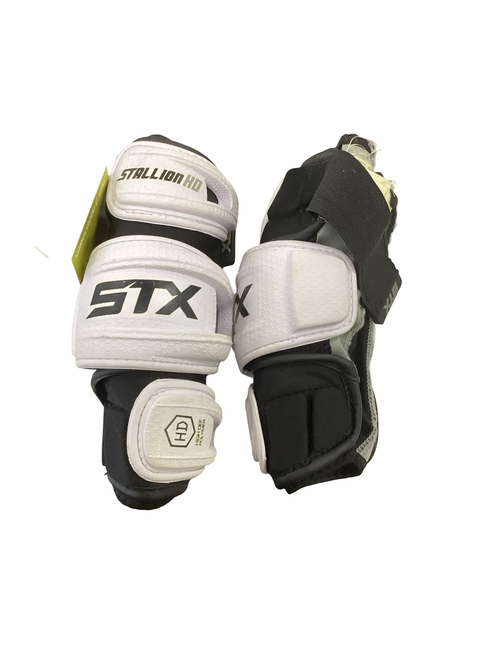 Vist Large View of Product Image Which is Used STX STALLION HD Lacrosse Arm Pads/Guards White SM