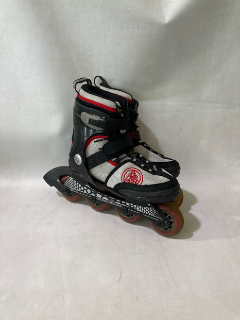 Vist Large View of Product Image Which is Used K2 MERLIN ADJ Junior Rec Fitness Skates Black Adjustable