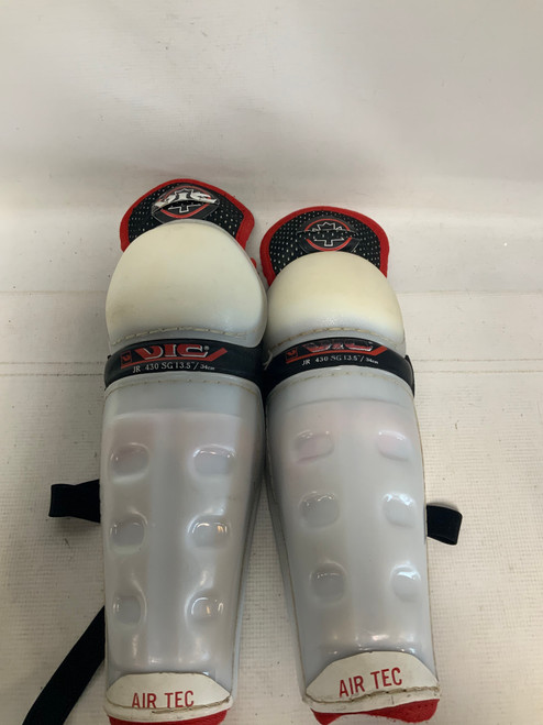 Vist Large View of Product Image Which is Used Vic JR 430 Senior Shin Guards White 13 1/2"