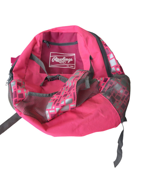 Vist Large View of Product Image Which is Used Rawlings BASEBALL BACKPACK BB/SB Player Backpack Pink