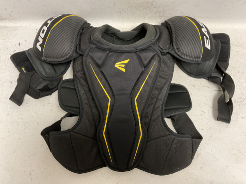 Vist Large View of Product Image Which is Used Easton STEALTH 75S Senior Shoulder Pads Black And Yellow LG