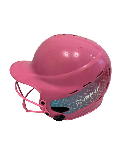 Vist Large View of Product Image Which is Used RIp-It Helmet w/ Mask S/M Batting Helmet w/Mask Pink