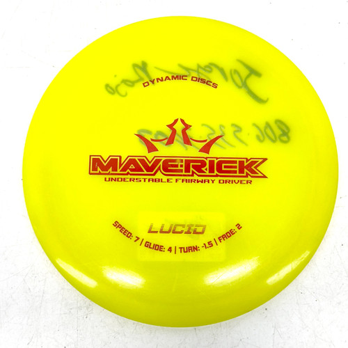 Vist Large View of Product Image Which is Used Dynamic Discs LUCID MAVERICK Disc Golf Driver Yellow 171g