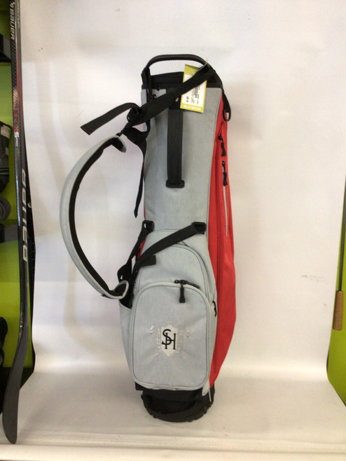 Vist Large View of Product Image Which is Used Taylormade FLEXTECH STAND BAG Mens Stand Bag Grey And Red