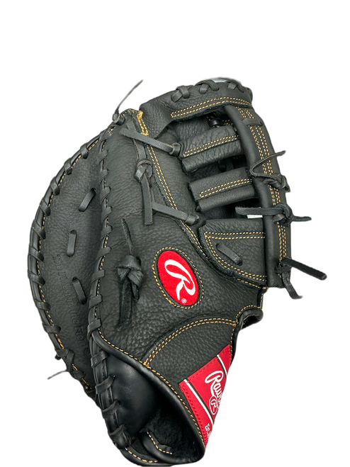 Vist Large View of Product Image Which is Used Rawlings RENEGADE BB/SB First Base LH Throw Black 12 1/2"