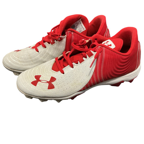 Vist Large View of Product Image Which is Used Under Armour BB CLEAT MID BB/SB Cleats Red Senior 10