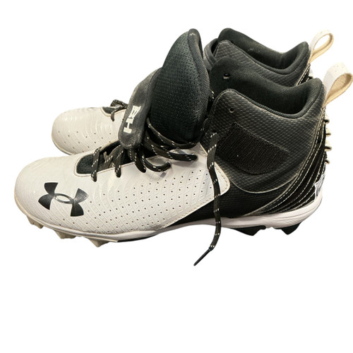 Vist Large View of Product Image Which is Used Under Armour BASEBALL CLEAT HIGH TOP BB/SB Cleats Black Senior 10.5