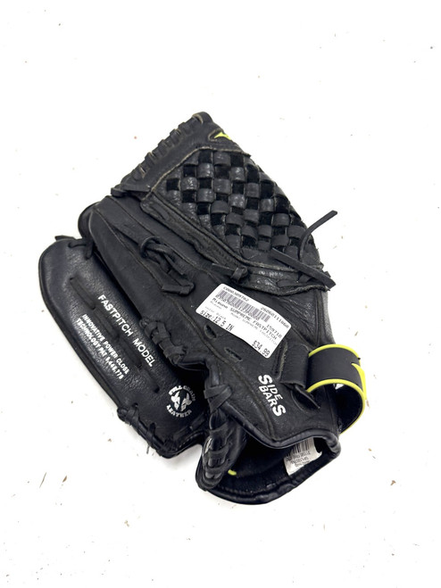 Vist Large View of Product Image Which is Used Mizuno SUMPREME FASTPITCH LH Throw Fastpitch Gloves Black 12 1/2"