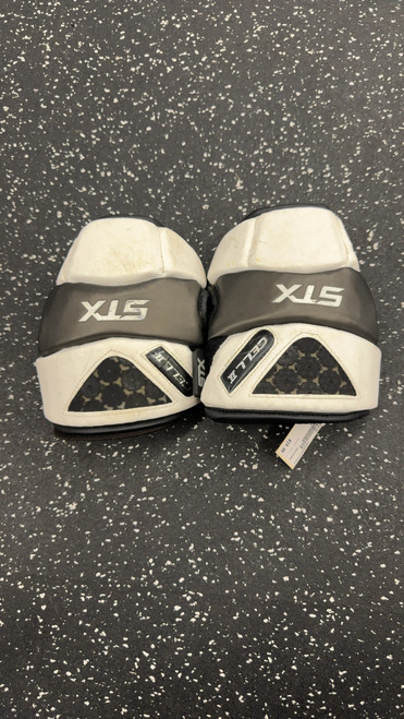 Vist Large View of Product Image Which is Used STX CELL 2 Lacrosse Arm Pads/Guards White LG