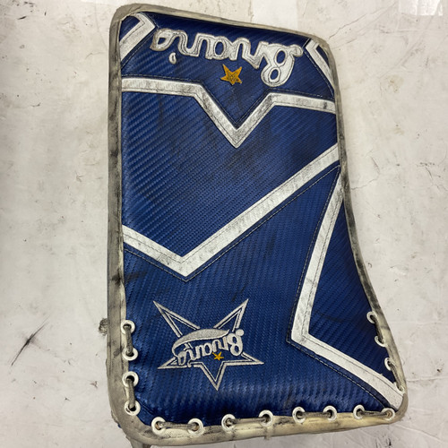 Vist Large View of Product Image Which is Used Brians OUTLAW Junior Goalie Blocker Navy And White