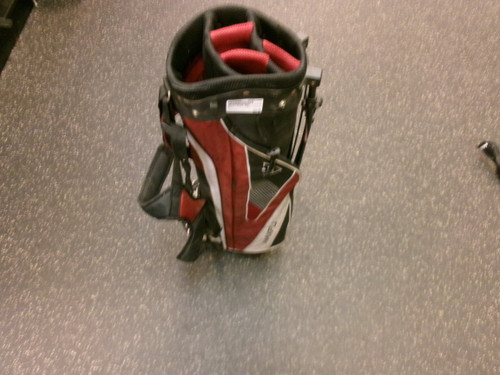 Vist Large View of Product Image Which is Used Maxfli BLACK MAX Jr Stand Bag Red