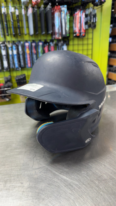 Vist Large View of Product Image Which is Used Rawlings MACH W/CFLAP Batting Helmet No Mask Navy Blue S/M
