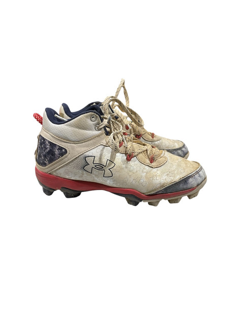 Vist Large View of Product Image Which is Used Under Armour BB/SB Cleats White Junior 04