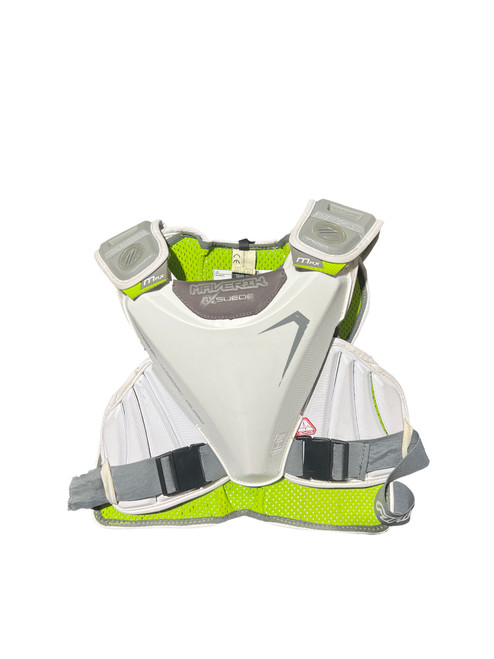 Vist Large View of Product Image Which is Used Maverik MAX Lacrosse Shoulder Pads White MD