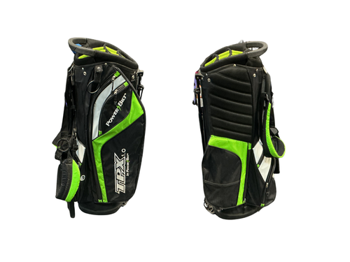 Vist Large View of Product Image Which is Used Powerbilt TPX 1.0 Womens Stand Bag Lime And Black
