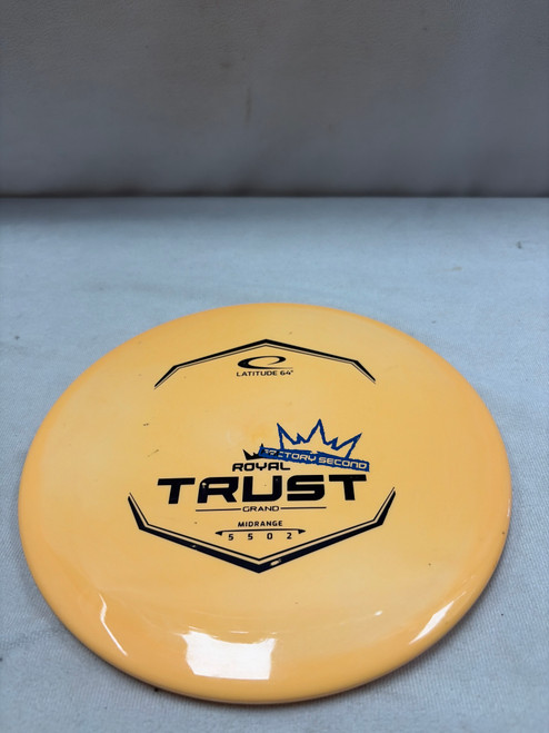 Vist Large View of Product Image Which is Used Latitude 64 F2 TRUST Disc Golf Mid Range Orange