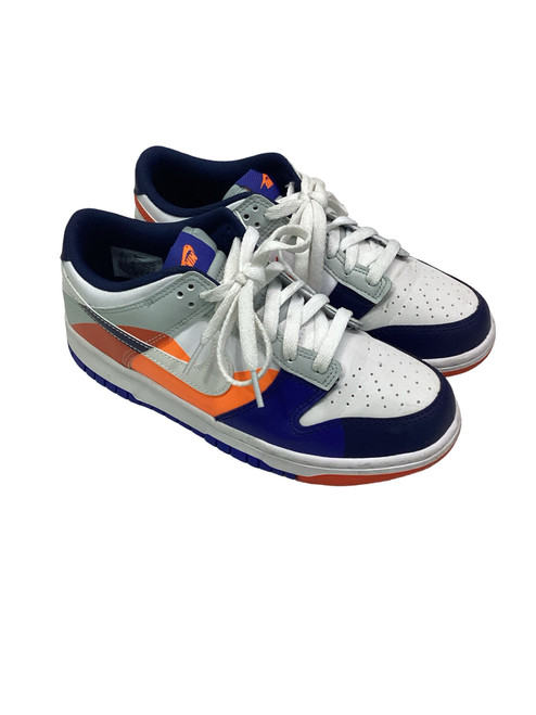 Vist Large View of Product Image Which is Used Nike Basketball Shoes Y Navy Blue And Orange Youth 07.0