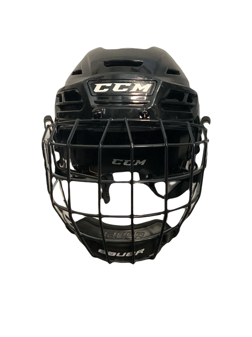 Vist Large View of Product Image Which is Used CCM TACKS 710 Helmet Cage Combo Black MD