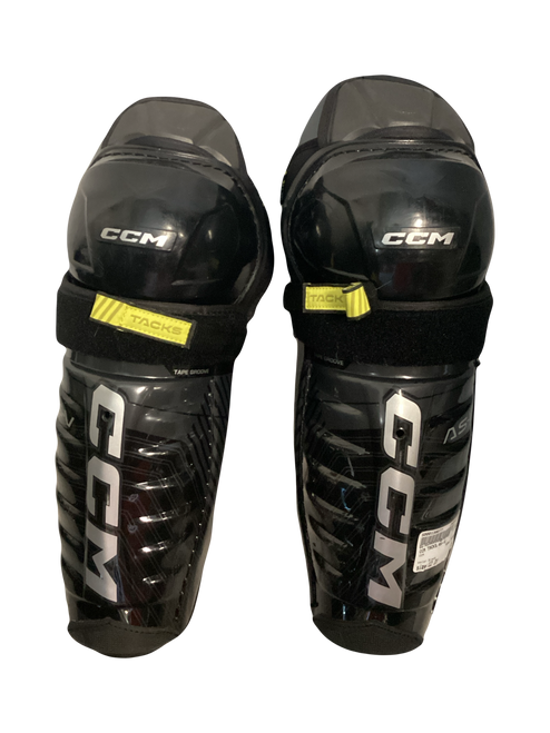 Vist Large View of Product Image Which is Used CCM TACKS AS-V Intermediate Shin Guards Black 12"