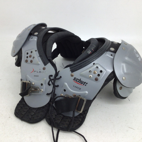 Vist Large View of Product Image Which is Used Schutt Y FLEX YOUTH LG FOOTBALL SHOULDER PADS FB Shoulder Pads Grey LG