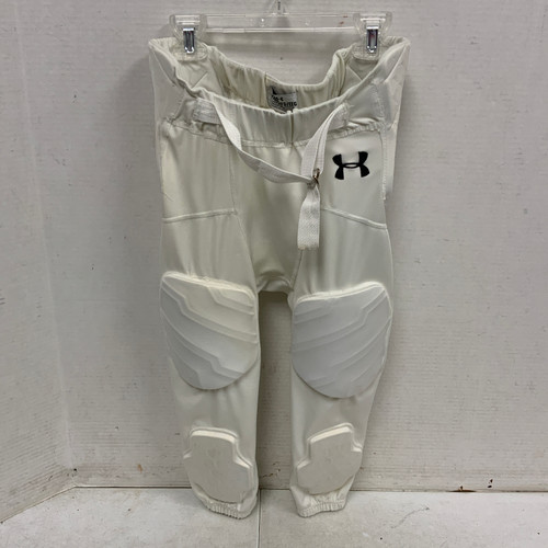 Vist Large View of Product Image Which is Used Under Armour Youth FB Integrated Pants White XL