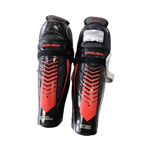 Vist Large View of Product Image Which is Used Bauer LIL SPORT HOCKEY SHIN GUARDS YTH 10IN Youth Shin Guards Black 10"