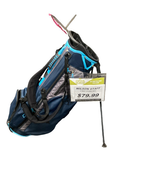 Vist Large View of Product Image Which is Used Wilson 4 WAY STAND BAG Mens Stand Bag Navy Blue
