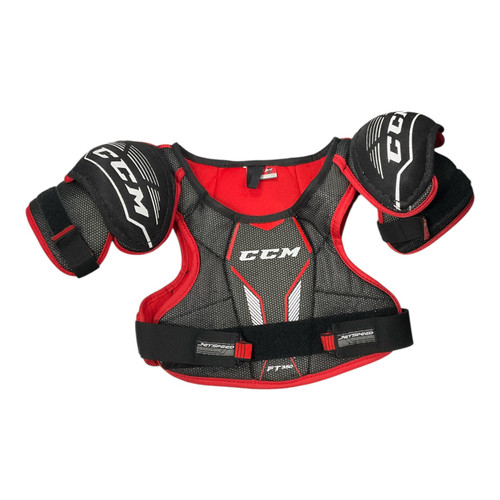 Vist Large View of Product Image Which is Used CCM JETSPEED FT350 Youth Shoulder Pads LG