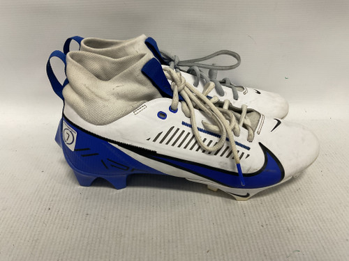 Vist Large View of Product Image Which is Used Nike Adult FB Cleats White And Royal Blue Senior 7