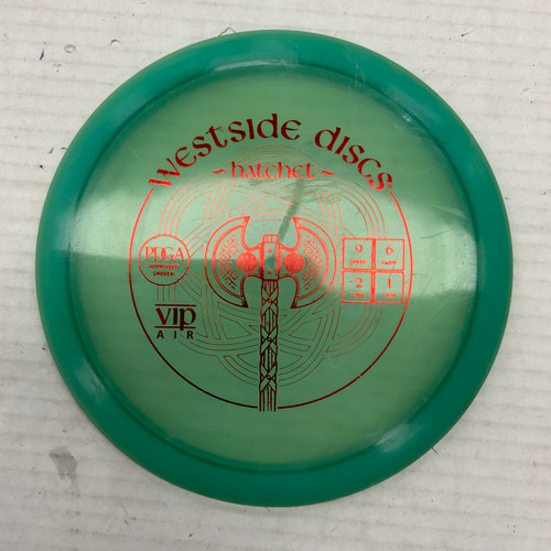 Vist Large View of Product Image Which is Used Westside VIP AIR HATCHET Disc Golf Driver Green 152g